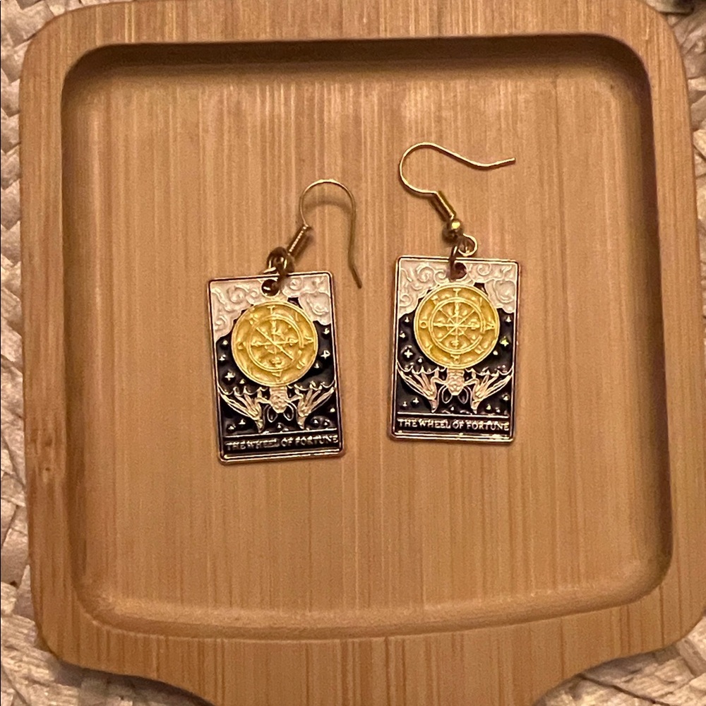 Mystical Wheel of Fortune Earrings in Gold and Silver